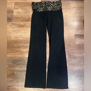 Victoria's Secret Black Gold rhinestone Foldover Yoga Pants